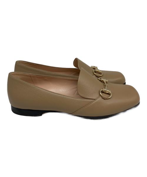 GUCCI（グッチ）GUCCI (グッチ) ホースビットレザーローファー ベージュ サイズ:38の古着・服飾アイテム