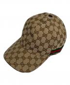 GUCCIグッチ）の古着「GGキャンバスベースボールキャップ」｜ブラウン