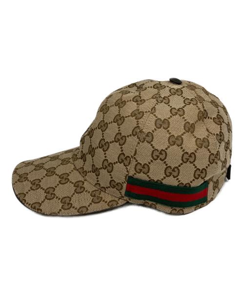 GUCCI（グッチ）GUCCI (グッチ) GGキャンバスベースボールキャップ ブラウン サイズ:XLの古着・服飾アイテム