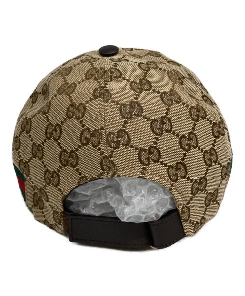 GUCCI（グッチ）GUCCI (グッチ) GGキャンバスベースボールキャップ ブラウン サイズ:XLの古着・服飾アイテム