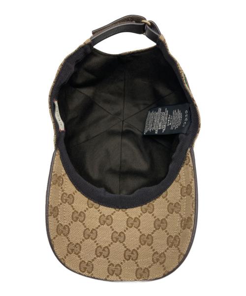 GUCCI（グッチ）GUCCI (グッチ) GGキャンバスベースボールキャップ ブラウン サイズ:XLの古着・服飾アイテム