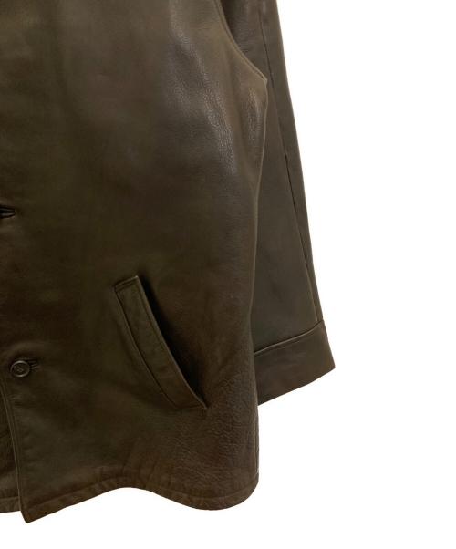 BROOKS BROTHERS（ブルックスブラザーズ）BROOKS BROTHERS (ブルックスブラザーズ) レザーカーコート ブラウン サイズ:Ｍの古着・服飾アイテム