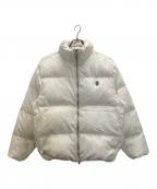 A BATHING APEアベイシングエイプ）の古着「TONAL SOLID CAMO PUFFER DOWN JACKET」｜ホワイト