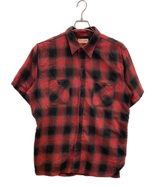 SUGAR CANE（シュガーケーン）SUGAR CANE (シュガーケーン) オンブレチェックS/Sシャツ レッド サイズ:SIZE XLの古着・服飾アイテム