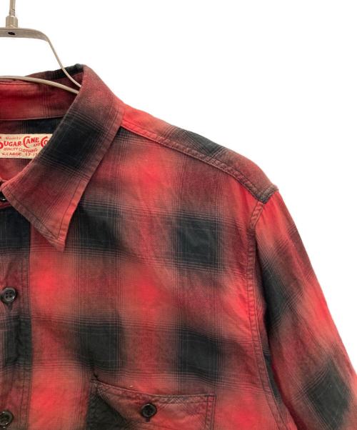 SUGAR CANE（シュガーケーン）SUGAR CANE (シュガーケーン) オンブレチェックS/Sシャツ レッド サイズ:SIZE XLの古着・服飾アイテム