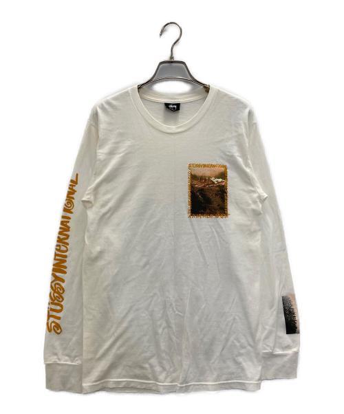 stussy（ステューシー）stussy (ステューシー) プリントカットソー アイボリー サイズ:Sの古着・服飾アイテム