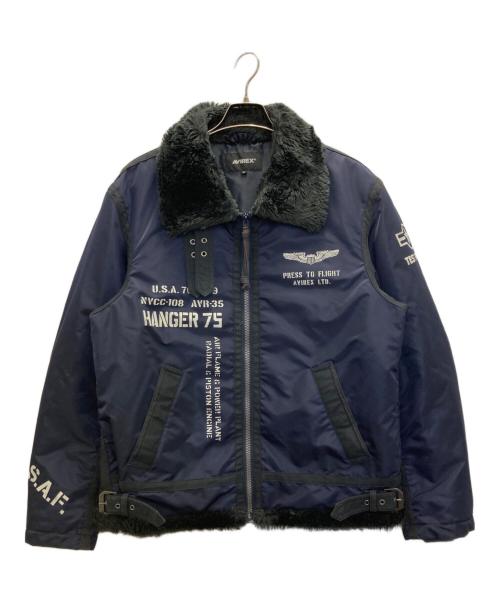 AVIREX（アヴィレックス）AVIREX (アヴィレックス) MULTI STENCIL NYLON B-3 JACKET ネイビー サイズ:XLの古着・服飾アイテム