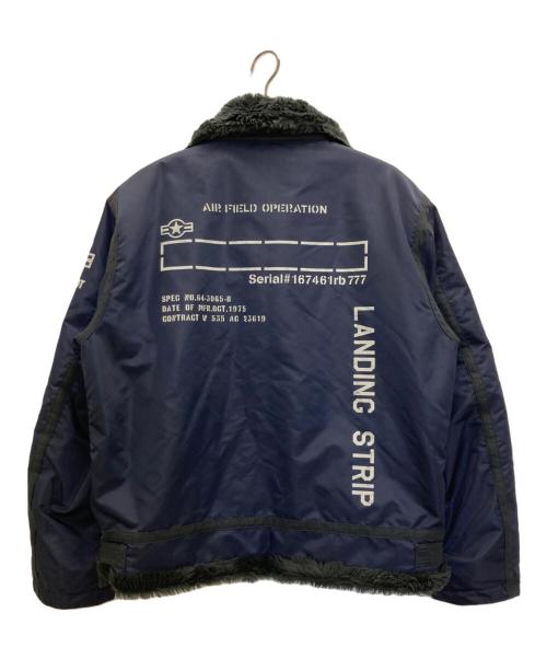 AVIREX（アヴィレックス）AVIREX (アヴィレックス) MULTI STENCIL NYLON B-3 JACKET ネイビー サイズ:XLの古着・服飾アイテム