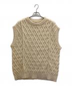 AURALEEオーラリー）の古着「HARD TWIST MERINO ARAN KNIT VEST」｜アイボリー