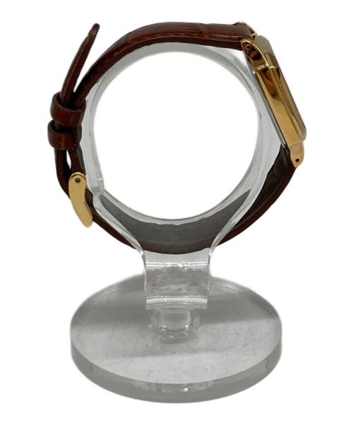 SEIKO（セイコー）SEIKO (セイコー) UNITED ARROWS (ユナイテッドアローズ) 別注スクエア レザー クォーツ腕時計 ゴールド×ブラウンの古着・服飾アイテム
