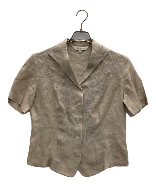 Burberry's（バーバリーズ）Burberry's (バーバリーズ) 刺繍オープンカラーシャツ ベージュ サイズ:Lの古着・服飾アイテム