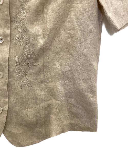 Burberry's（バーバリーズ）Burberry's (バーバリーズ) 刺繍オープンカラーシャツ ベージュ サイズ:Lの古着・服飾アイテム