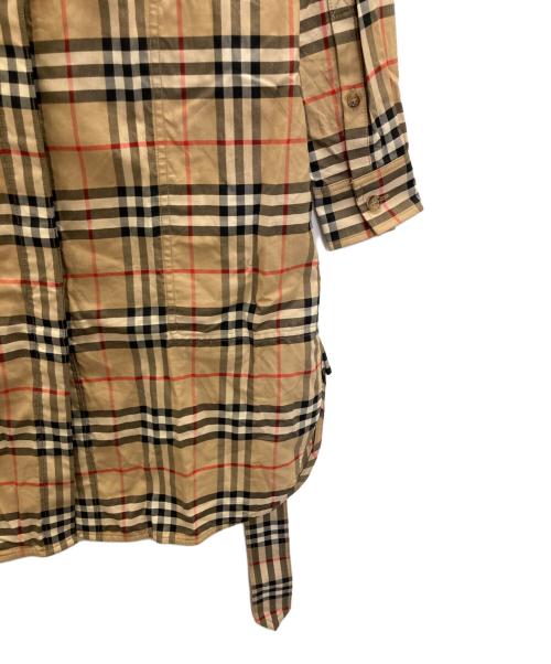 BURBERRY LONDON（バーバリーロンドン）BURBERRY LONDON (バーバリーロンドン) ノバチェックバンドカラーシャツワンピース ブラウン サイズ:38の古着・服飾アイテム