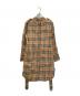 BURBERRY LONDON（バーバリーロンドン）の古着「ノバチェックバンドカラーシャツワンピース」｜ブラウン