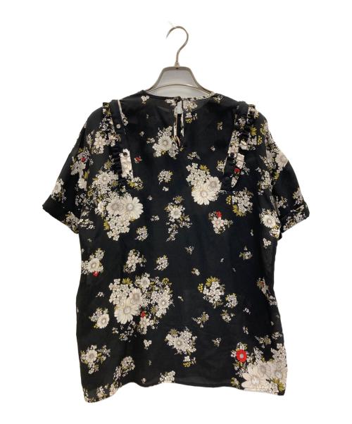 N°21（ヌメロヴェントゥーノ）N°21 (ヌメロヴェントゥーノ) 花柄シルクブラウス ブラック サイズ:36の古着・服飾アイテム