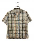 Carhartt WIPカーハート ワーク イン プログレス）の古着「オープンカラーチェックシャツ」｜ベージュ