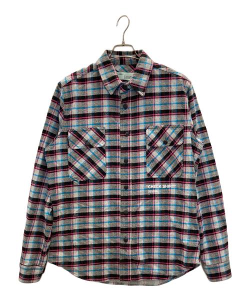 OFFWHITE（オフホワイト）OFFWHITE (オフホワイト) チェックネルシャツ グレー サイズ:Mの古着・服飾アイテム