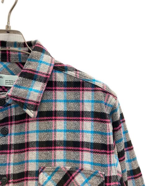 OFFWHITE（オフホワイト）OFFWHITE (オフホワイト) チェックネルシャツ グレー サイズ:Mの古着・服飾アイテム