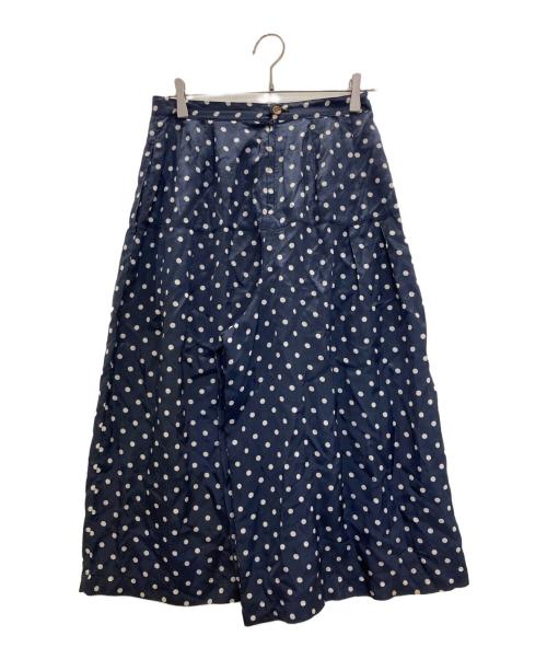tricot COMME des GARCONS（トリココムデギャルソン）tricot COMME des GARCONS (トリココムデギャルソン) ドット柄ガウチョパンツ ネイビー サイズ:Mの古着・服飾アイテム