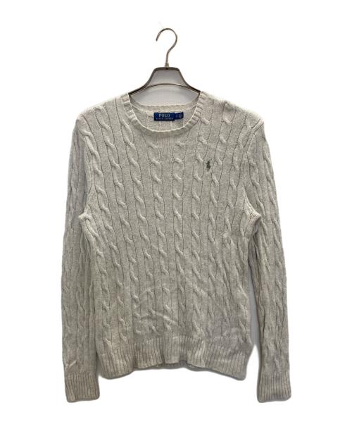 POLO RALPH LAUREN（ポロ・ラルフローレン）POLO RALPH LAUREN (ポロ・ラルフローレン) ポニー刺繍ケーブルニット グレー サイズ:Sの古着・服飾アイテム