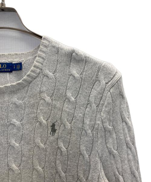 POLO RALPH LAUREN（ポロ・ラルフローレン）POLO RALPH LAUREN (ポロ・ラルフローレン) ポニー刺繍ケーブルニット グレー サイズ:Sの古着・服飾アイテム