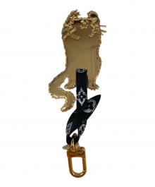LOUIS VUITTON（ルイ ヴィトン）の古着「ビジュー サック キャットグラム フライングキャット」｜ブラック×ゴールド