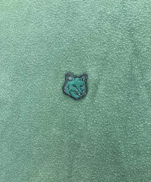 maison kitsune（メゾンキツネ）MAISON KITSUNE (メゾンキツネ) BOLD FOX HEAD PATCH スウェット グリーン サイズ:Mの古着・服飾アイテム