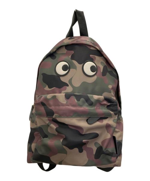 ANYA HINDMARCH（アニヤ・ハインドマーチ）ANYA HINDMARCH (アニヤ・ハインドマーチ) EYES カモフラリュック グリーン×ブラウンの古着・服飾アイテム