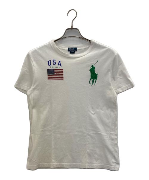 POLO RALPH LAUREN（ポロ・ラルフローレン）POLO RALPH LAUREN (ポロ・ラルフローレン) ビッグポニー刺繍Tシャツ ホワイト サイズ:Lの古着・服飾アイテム
