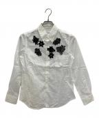COMME des GARCONS COMME des GARCONSコムデギャルソン コムデギャルソン）の古着「花柄デザインシャツブラウス」｜ホワイト