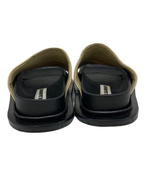 JIL SANDER（ジルサンダー）JIL SANDER (ジルサンダー) フラットレザーサンダル アイボリー×ブラック サイズ:SIZE36の古着・服飾アイテム