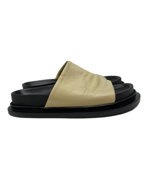 JIL SANDER（ジルサンダー）JIL SANDER (ジルサンダー) フラットレザーサンダル アイボリー×ブラック サイズ:SIZE36の古着・服飾アイテム