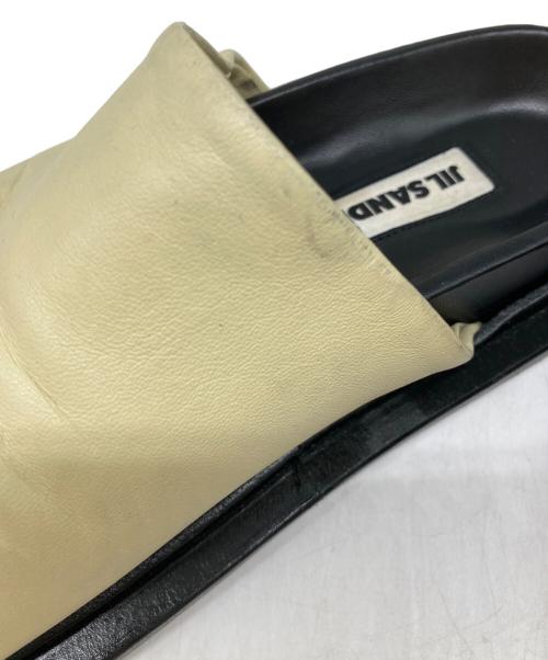 JIL SANDER（ジルサンダー）JIL SANDER (ジルサンダー) フラットレザーサンダル アイボリー×ブラック サイズ:SIZE36の古着・服飾アイテム