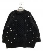 ）の古着「Floral Cable Knit」｜ブラック