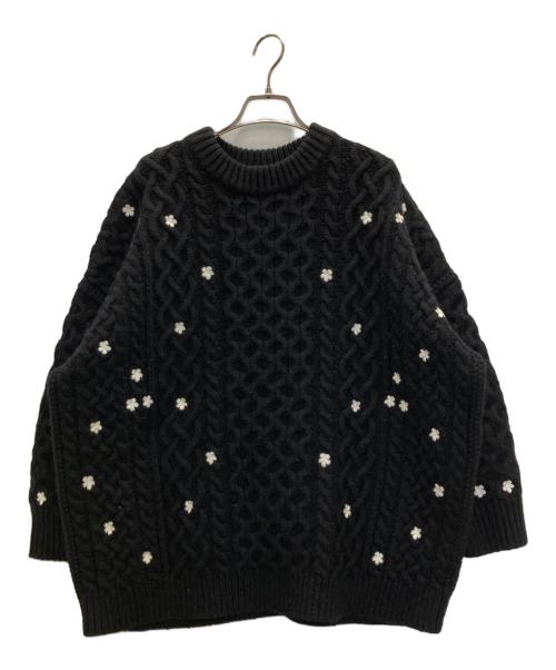 Gypsohila（ジプソフィア）Gypsohila (ジプソフィア) Floral Cable Knit ブラック サイズ:FREEの古着・服飾アイテム