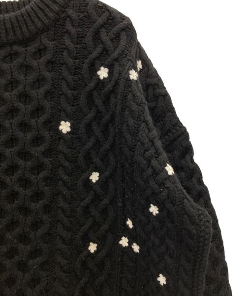 Gypsohila（ジプソフィア）Gypsohila (ジプソフィア) Floral Cable Knit ブラック サイズ:FREEの古着・服飾アイテム
