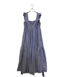 MYLAN（マイラン）の古着「Back Open Frilled Shoulder Dress」｜インディゴ