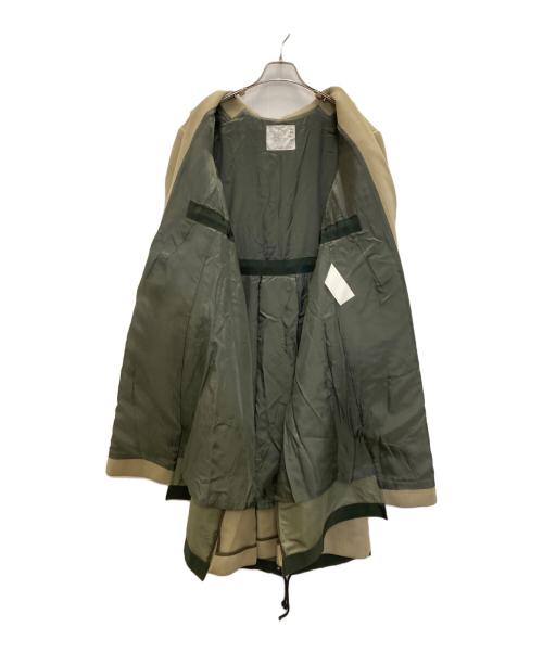 sacai（サカイ）sacai (サカイ) ウールメルトンドッキングチェスターコート ベージュ サイズ:2の古着・服飾アイテム