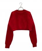 Gypsohilaジプソフィア）の古着「Cropped Crew Neck Knit」｜レッド