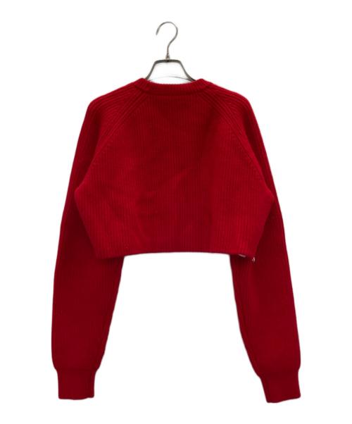 Gypsohila（ジプソフィア）Gypsohila (ジプソフィア) Cropped Crew Neck Knit レッド サイズ:FREEの古着・服飾アイテム
