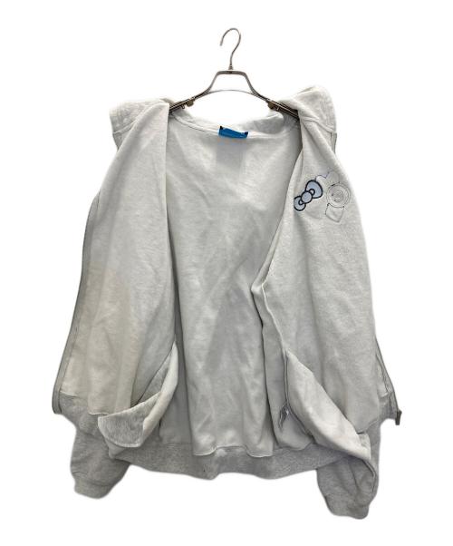 Coin Parking Delivery（コインパーキングデリバリー）Coin Parking Delivery (コインパーキングデリバリー) Sanrio (サンリオ) CHARACTERS PATCHWORK ZIP SWEAT HOODIE グレー サイズ:Lの古着・服飾アイテム