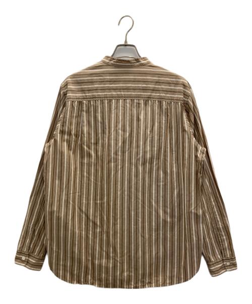 STEVEN ALAN（スティーブンアラン）STEVEN ALAN (スティーブンアラン) SOKTAS STRIPE BAND P/O-BOLD/シャツ ブラウン サイズ:Lの古着・服飾アイテム