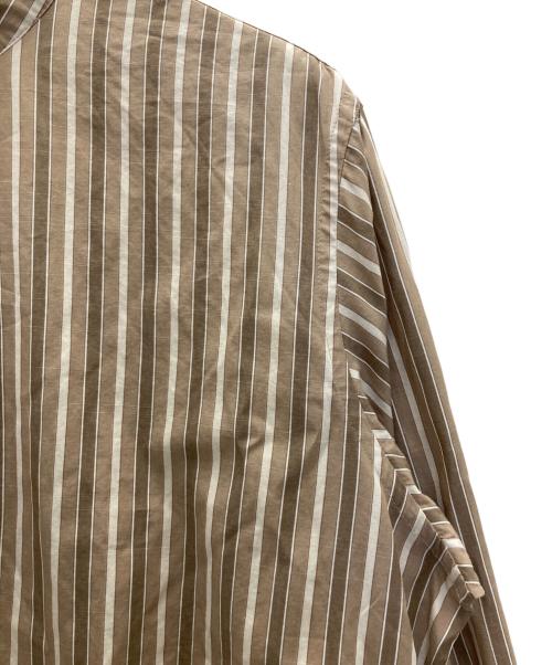 STEVEN ALAN（スティーブンアラン）STEVEN ALAN (スティーブンアラン) SOKTAS STRIPE BAND P/O-BOLD/シャツ ブラウン サイズ:Lの古着・服飾アイテム