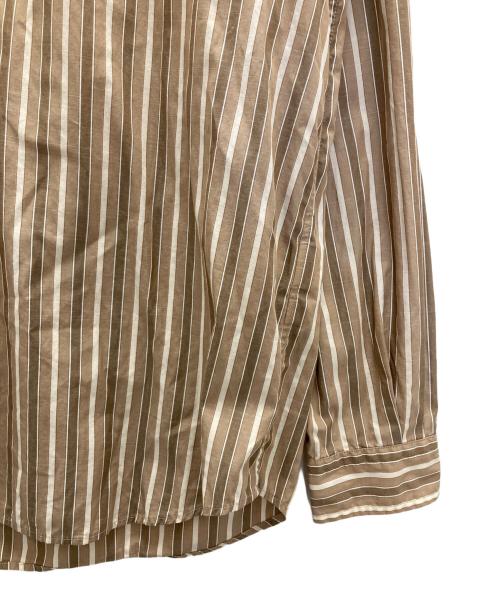 STEVEN ALAN（スティーブンアラン）STEVEN ALAN (スティーブンアラン) SOKTAS STRIPE BAND P/O-BOLD/シャツ ブラウン サイズ:Lの古着・服飾アイテム
