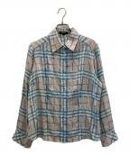 BURBERRY LONDONバーバリーロンドン）の古着「シルクシャツ」｜ブルー
