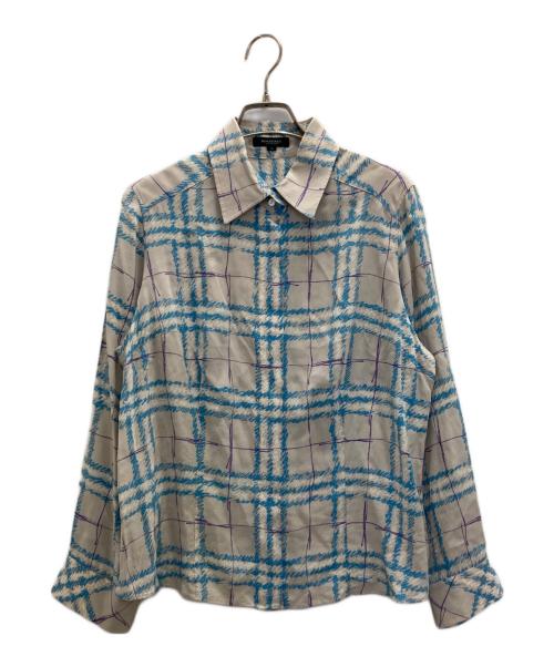 BURBERRY LONDON（バーバリーロンドン）BURBERRY LONDON (バーバリーロンドン) シルクシャツ ブルー サイズ:46の古着・服飾アイテム
