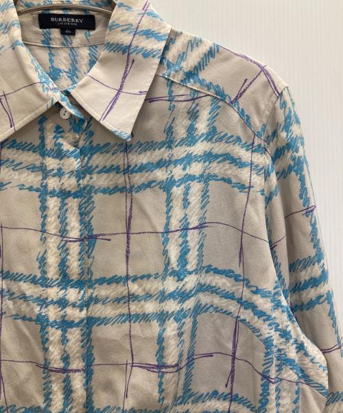 BURBERRY LONDON（バーバリーロンドン）BURBERRY LONDON (バーバリーロンドン) シルクシャツ ブルー サイズ:46の古着・服飾アイテム