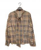 BURBERRY LONDONバーバリーロンドン）の古着「ノバチェックボウタイシャツ」｜ベージュ