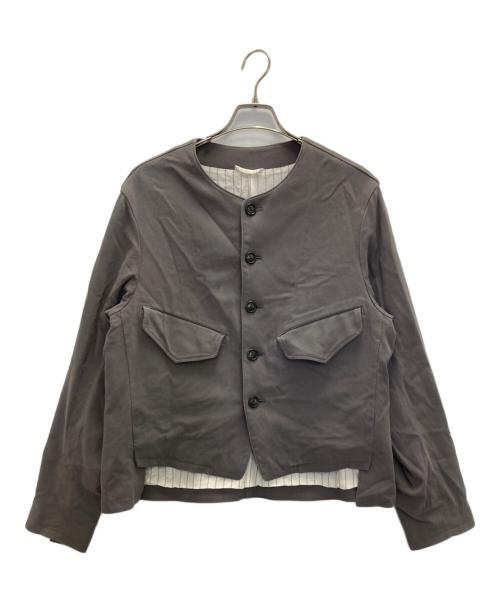 Ujoh（ウジョー）Ujoh (ウジョー) ノーカラージャケット グレー サイズ:2の古着・服飾アイテム