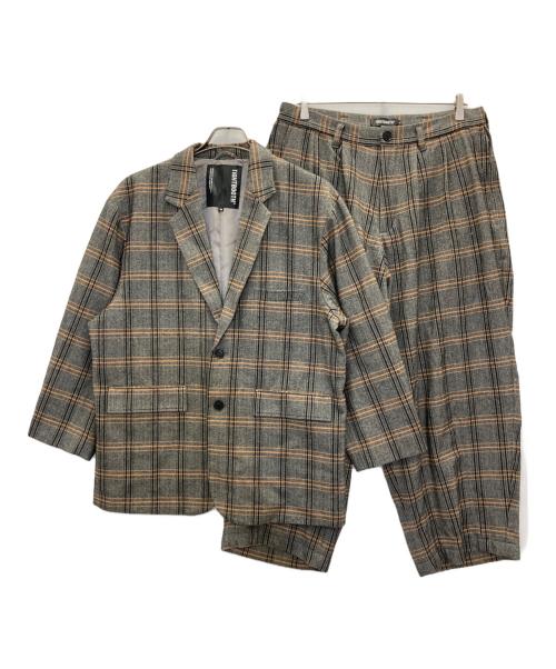 TIGHTBOOTH PRODUCTION（タイトブースプロダクション）TIGHTBOOTH PRODUCTION (タイトブースプロダクション) FORMAL PLAID SUIT SET-UP グレー サイズ:Mの古着・服飾アイテム